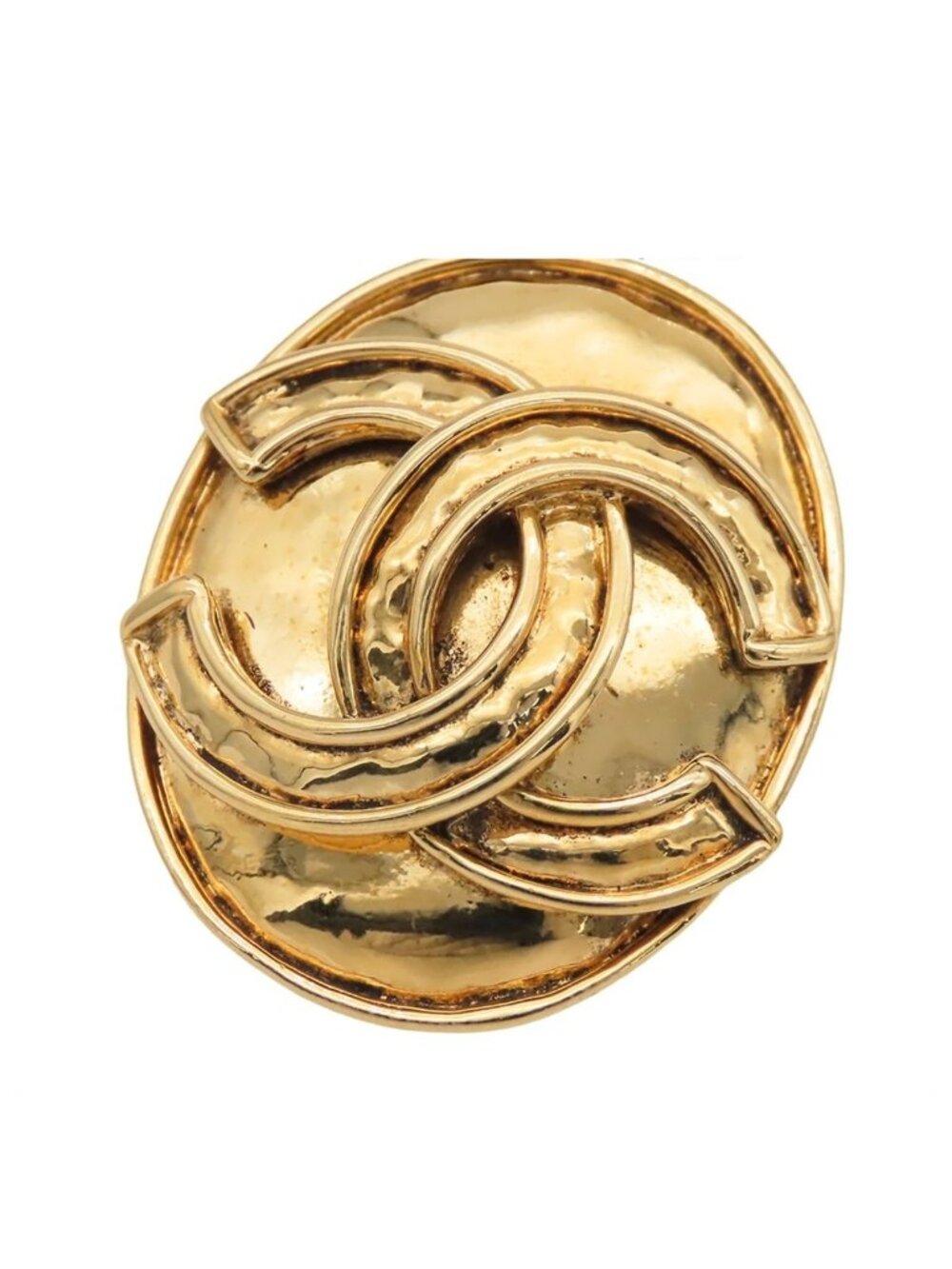 Chanel Brooch Gold Metal CC Logo Costume